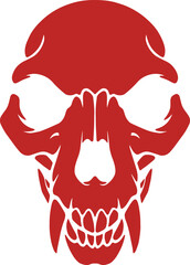 Stylized Red Skull Silhouette
