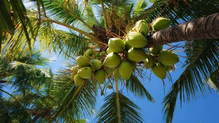 Fototapeta premium Palm tree with coconuts