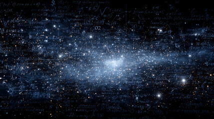 Abstract visualization of philosophical and mathematical ideas shaping AI: algorithms, formal logic systems, probability theory, game theory, and neural networks intertwined with e