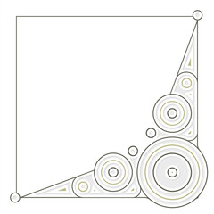 Minimalist Geometric Corner Border with Circles and Triangles Neutral Colors Design