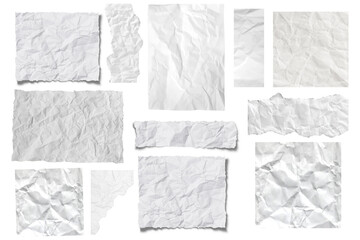 Set of crumpled papers 