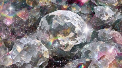 Cosmic Crystal Cluster In Space