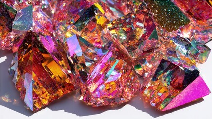 Closeup Colorful Iridescent Crystals