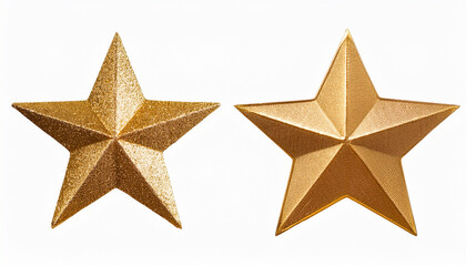 Obraz premium Golden Star Shape Isolated On Transparent Background For Design Use