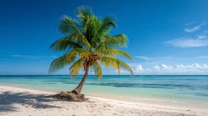 Obraz premium Tropical palm tree beach scene