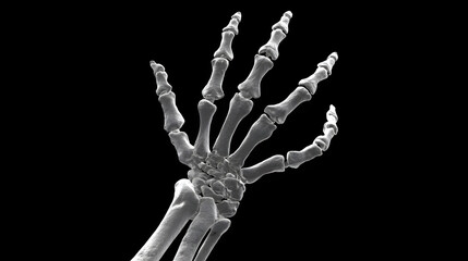Creepy skeleton hand reaching up, isolated, PNG style