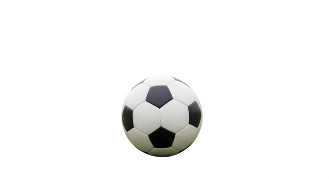 Classic black and white soccer ball isolated on a clean white background.