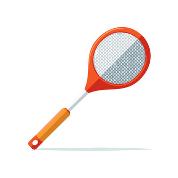 Modern Electric Fly Swatter Racket Vector Illustration for Insect Pest Control Home Appliance