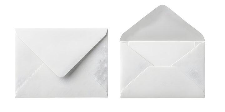 Elegant white envelopes showcasing correspondence, perfect for invitations, announcements, and professional messaging