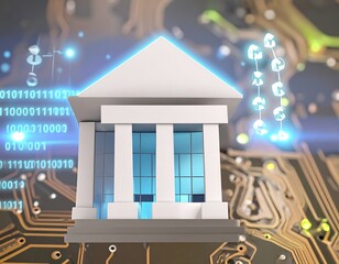 Digital bank building on circuit board