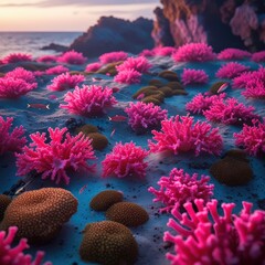 Obraz premium coral reef and coral