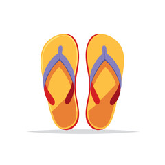 Fototapeta premium Bright colorful flip-flops illustration for summer holiday and beach travel