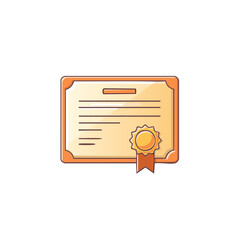 Graduation certificate with seal and ribbon - diploma achievement verification honor