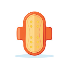 Cartoon illustration of a feminine hygiene product with a bright orange and yellow color scheme