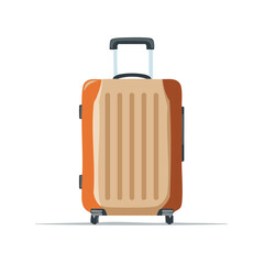 Stylish orange suitcase with handle and wheels ready for travel adventures and vacation