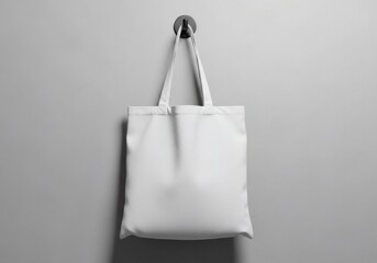 Modern blank white textile tote bag for custom mockup