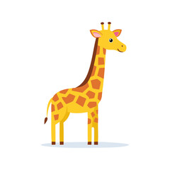Obraz premium Standing giraffe illustration with geometric pattern on body in cartoon style