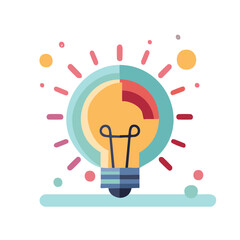 Creative light bulb illustration with segments, idea concept