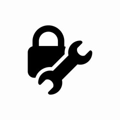 wrench lockpad icon sign vector
