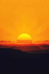 sunset over the mountains