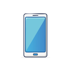 Simple blue smartphone illustration with a blank screen for copy space