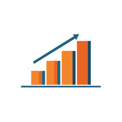 Business Growth Chart With Rising Arrow Upward Progress Illustration