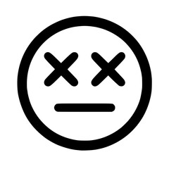 Fototapeta premium Outline Dead Face Emoji Icon 