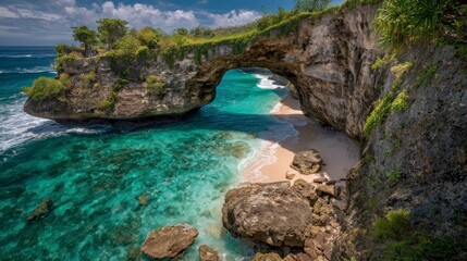 Tropical arch beach scene