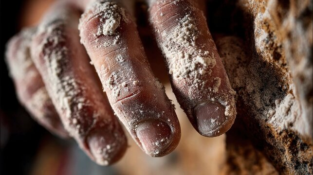 Dirty hands rock climbing - Powered by Adobe