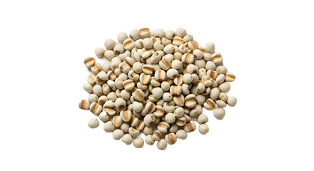 Pile of Raw Jobs Tears Millet Seeds on a Blended Background