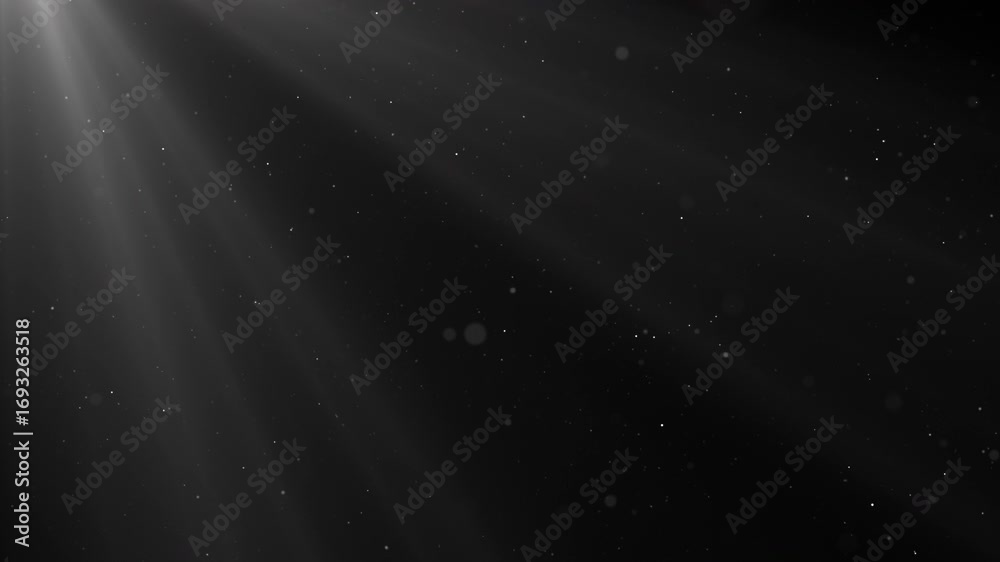Wall mural flickering abstract dust particles motion. volumetric light. seamless loop