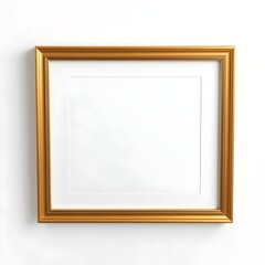 A simple, elegant gold picture frame with a white mat, displayed against a plain white background.