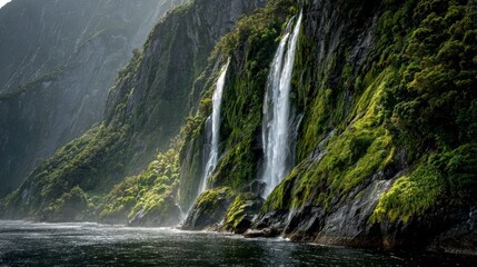 Obraz premium Waterfall mountain landscape