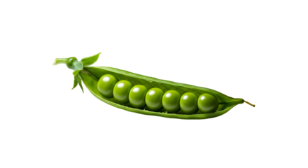 Vibrant Green Peas Neatly Arranged in an Open Pod on Black