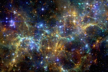 Vibrant Colorful Nebula In Deep Space