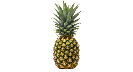 Fototapeta premium Fresh Whole Pineapple Standing Upright Against a Modern Abstract Background