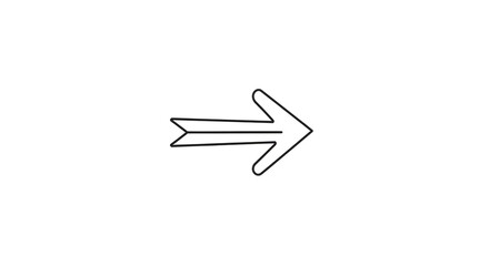 Arrow Pointing Right Direction Navigation Guidance Symbol Simple Line