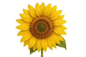 Vivid yellow sunflower blossoming, transparent backdrop revealing delicate petals and rich golden hue
