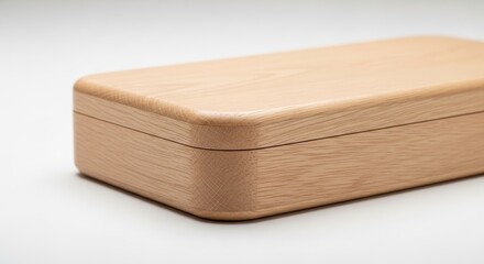 Wooden Box on White Background, Close-up
