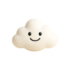 Adorable happy cloud character with cute smiling face radiating joy and positivity for children's designs and whimsical themes