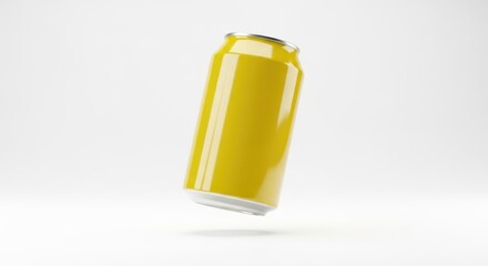 Yellow Soda Can Mockup - Blank Aluminum Beverage Container