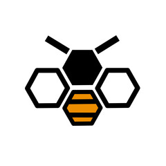 Obraz premium Royal bee logo. Bee honey graphic design template vector illustration. bee logo in hexagon shape