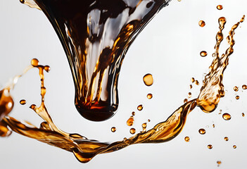 black coffee splash isolated on white