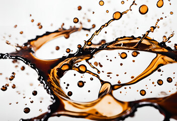 coffee drink splash arc white background