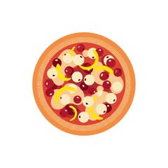 vector illustration of a Thanksgiving salad with cranberries and mushrooms in a white bowl for a festive holiday meal.