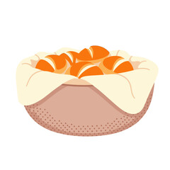 vector illustration of a bowl of freshly baked dinner rolls in a white napkin for a warm and inviting Thanksgiving meal.
