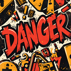 Obraz premium A vibrant graphic design explodes with the word 