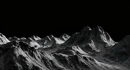 a black and white photo of a mountain range