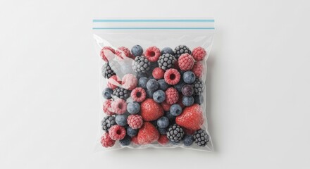 Frozen Mixed Berries in Clear Plastic Bag