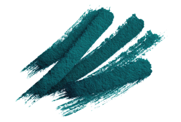Teal paintbrush strokes on black background